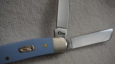 CASE XX MEDIUM STOCKMAN No. 23381 SMOOTH ICE BLUE w/ICHTHUS SHIELD - 4318 SS