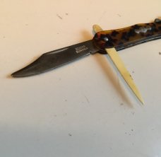 6 tool small knife - tortoise shell scales - made in chekslovakia