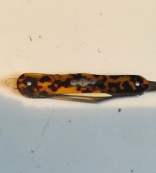 6 tool small knife - tortoise shell scales - made in chekslovakia