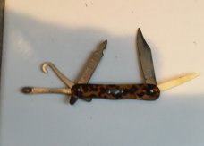 6 tool small knife - tortoise shell scales - made in chekslovakia
