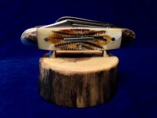2 Piece Pocket Knife Display Stand Natural Lodge Pole Driftwood from the Big Lost River Idaho