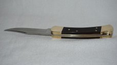 Vintage 1974-80 BUCK 110 USA Lockback Knife w/Wood Scales & Original Leather Sheath