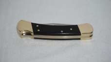 Vintage 1974-80 BUCK 110 USA Lockback Knife w/Wood Scales & Original Leather Sheath