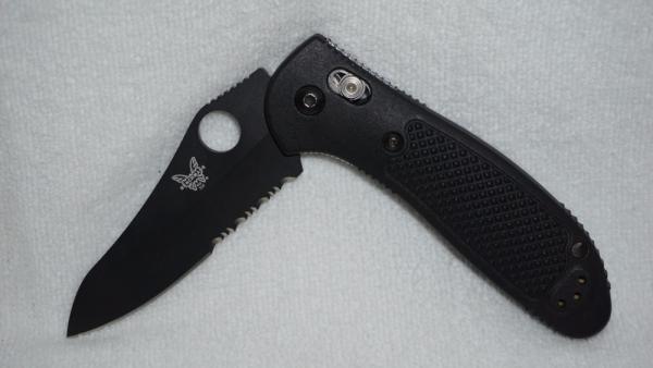 BENCHMADE USA 550 MEL PARDUE 154CM GRIPTILIAN AXIS LOCK W/BLACK COMBO BLADE & CLIP