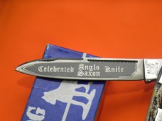 Bulldog Brand Celebrated Anglo Saxon Whittler Knife w Second Cut Stag Handles +Blade Etch -5 & 1/4"