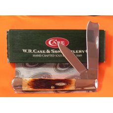 Case xx 2006 Razor Pocket Knife w Beautiful Carmel (Redish Brown) Handles -Unusual Case Shield