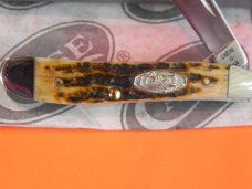 Case xx 1988 Single Blade Peanut (G6120 SS)  Pocket Knife with Greenish Bone Handles & -NOS & M/NM