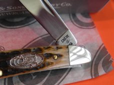 Case xx 1988 Single Blade Peanut (G6120 SS)  Pocket Knife with Greenish Bone Handles & -NOS & M/NM