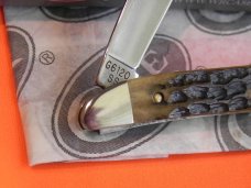 Case xx 1988 Single Blade Peanut (G6120 SS)  Pocket Knife with Greenish Bone Handles & -NOS & M/NM