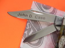 Case xx 1988 2 Blade Small Coke Bottle (G6225 1/2 SS) Pocket Knife w/ Greenish Bone Handles & NOS