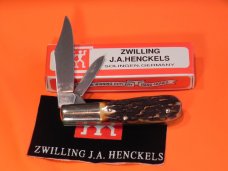 J A Henckels Hand Forged Barlow (HK16-S) with Super Gnarly Stag Handles -Hand Honed -NOS +Orig Box