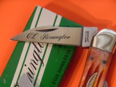 Vintage Parker "OL Remington" Whittler Lock Back Knife w/ Great Bone Stag Handles - NOS +Orig Box