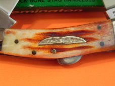 Vintage Parker "OL Remington" Whittler Lock Back Knife w/ Great Bone Stag Handles - NOS +Orig Box
