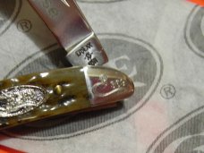 Case xx 1988 Single Blade Peanut (G6120 SS)  Pocket Knife with Greenish Bone Handles & -NOS & M/NM