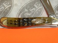 Case xx 1988 Single Blade Peanut (G6120 SS)  Pocket Knife with Greenish Bone Handles & -NOS & M/NM