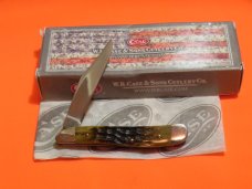 Case xx 1988 Single Blade Peanut (G6120 SS)  Pocket Knife with Greenish Bone Handles & -NOS & M/NM