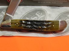 Case xx 1988 Single Blade Peanut (G6120 SS)  Pocket Knife with Greenish Bone Handles & -NOS & M/NM