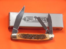Vintage Boker Whittler Pocket Knife w/ Jigged Brownish Picked Bone Handles