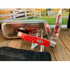 Case Texas Jack 2 Blade in Crimson Red Bone, 2009 CCC Regular Member Knife