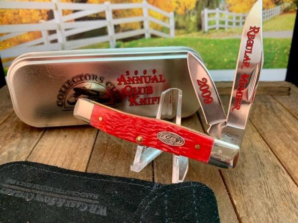 Case Texas Jack 2 Blade in Crimson Red Bone, 2009 CCC Regular Member Knife