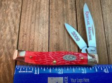 Case Texas Jack 2 Blade in Crimson Red Bone, 2009 CCC Regular Member Knife