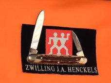 1960s to early 70s  J A Henckels 2 Blade Pen Pocket Knife with Great Deer Stag Handles -NOS