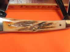Case xx 2009 Whittler with Antique Stag Handles -V53 55WH SS -Special Blade Coating w/ Scroll Etch