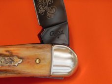 Case xx 2009 Whittler with Antique Stag Handles -V53 55WH SS -Special Blade Coating w/ Scroll Etch