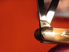 Case xx 2009 Whittler with Antique Stag Handles -V53 55WH SS -Special Blade Coating w/ Scroll Etch