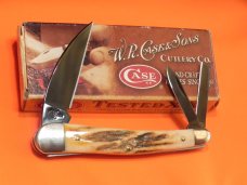 Case xx 2009 Whittler with Antique Stag Handles -V53 55WH SS -Special Blade Coating w/ Scroll Etch