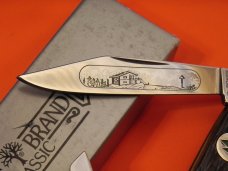 Vintage Boker Whittler Knife w/ Jigged Grey Picked Bone Handles & Blade Etching +Specail Shield