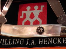 Zwilling J A Henckels Premium 3 Blade Whittler pocket knife with FIERY Mother of Pearl Handles - NOS