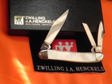 Zwilling J A Henckels Premium 3 Blade Whittler pocket knife with FIERY Mother of Pearl Handles - NOS