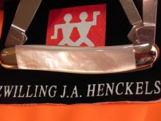 Zwilling J A Henckels Premium 3 Blade Whittler pocket knife with FIERY Mother of Pearl Handles - NOS