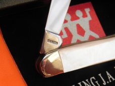 Zwilling J A Henckels Premium 3 Blade Whittler pocket knife with FIERY Mother of Pearl Handles - NOS