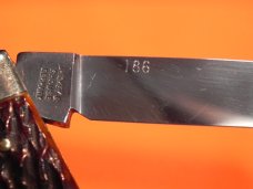 Battle Axe Hickey & Shouse" Bluegrass Beauty" Theme 3 Blade Whittler w/ Red Bone Handles +Blade Etch