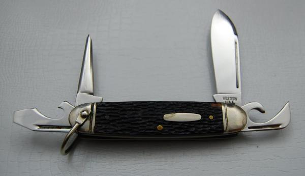 Western Unofficial Scout With Brown Jigged Bone Covers 3 5/8 Western Unofficial Scout With Brown Jigged Bone Covers 3 5/8