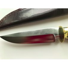 USA Bladesmith W2 tool steel African Zebra wood flared brass guard NR