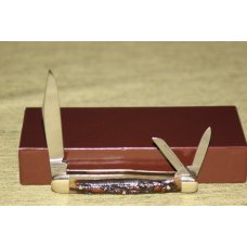 Vintage 1996 German Eye Whittler NKCA shield stag handles knife serial #485 NIB (#72)