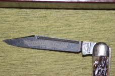 Vintage 1996 German Eye Whittler NKCA shield stag handles knife serial #485 NIB (#72)