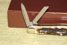 Vintage 1996 German Eye Whittler NKCA shield stag handles knife serial #485 NIB (#72)