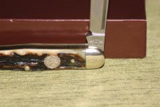 Vintage 1996 German Eye Whittler NKCA shield stag handles knife serial #485 NIB (#72)