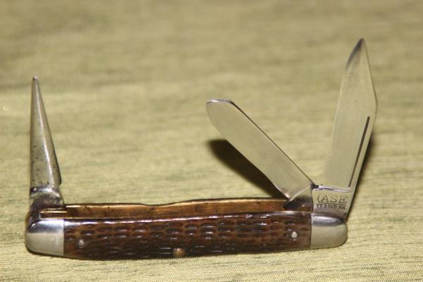 Rare Vintage 1920/1940 Case XX Tested 63047PU Greenbone Handle Knife no shield (#80)