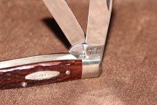 Vintage 1972 Case XX 6375 Stockman red bone knife (#141)