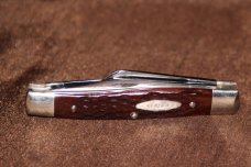Vintage 1972 Case XX 6375 Stockman red bone knife (#141)