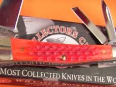 Case xx 2015 Wharncliffe Seahorse Whittler (6355wh ss) w Red Bone Handles & Green CCC Shield -NOS