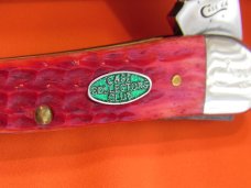 Case xx 2015 Wharncliffe Seahorse Whittler (6355wh ss) w Red Bone Handles & Green CCC Shield -NOS