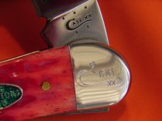 Case xx 2015 Wharncliffe Seahorse Whittler (6355wh ss) w Red Bone Handles & Green CCC Shield -NOS
