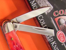 Case xx 2015 Wharncliffe Seahorse Whittler (6355wh ss) w Red Bone Handles & Green CCC Shield -NOS