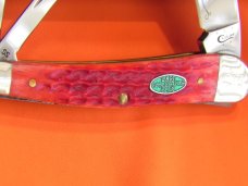 Case xx 2015 Wharncliffe Seahorse Whittler (6355wh ss) w Red Bone Handles & Green CCC Shield -NOS